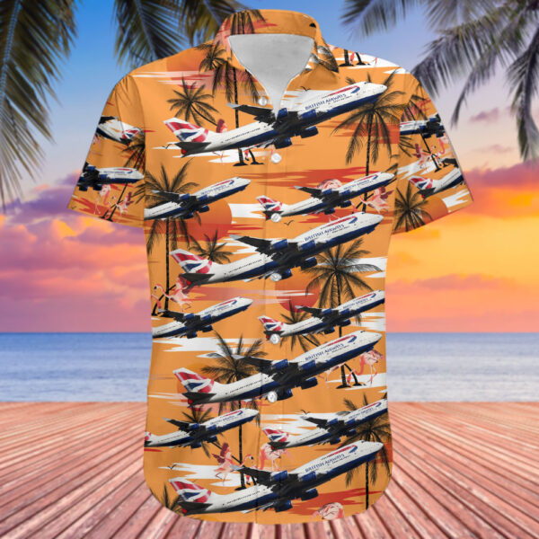Boeing 747-436 British Airways Hawaiian Shirt Boeing 747-436 British Airways Hawaiian Shirt