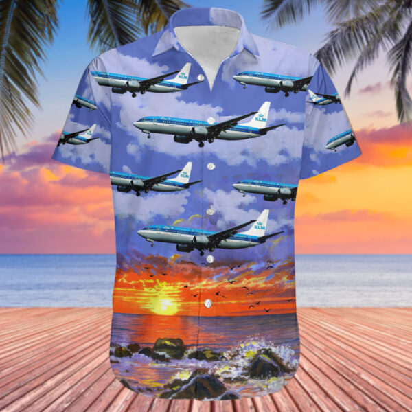 Boeing 737-8K2 KLM Royal Dutch Airlines Hawaiian Shirt Boeing 737-8K2 KLM Royal Dutch Airlines Hawaiian Shirt