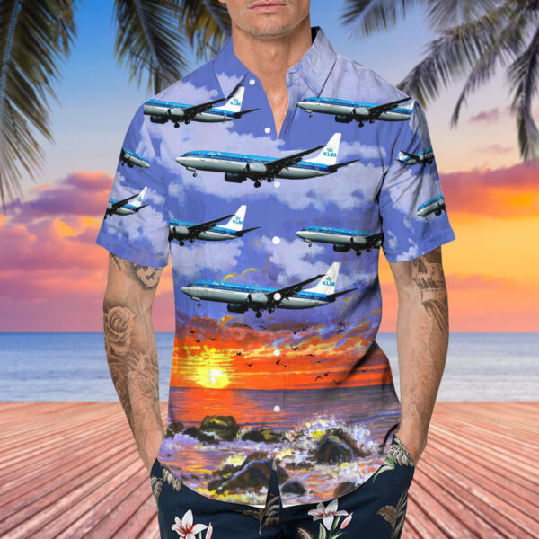 Boeing 737-8K2 KLM Royal Dutch Airlines Hawaiian Shirt Boeing 737-8K2 KLM Royal Dutch Airlines Hawaiian Shirt