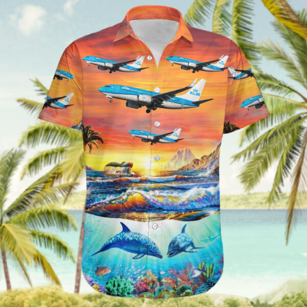 Boeing 737-7K2 KLM Royal Dutch Airlines Hawaiian Shirt