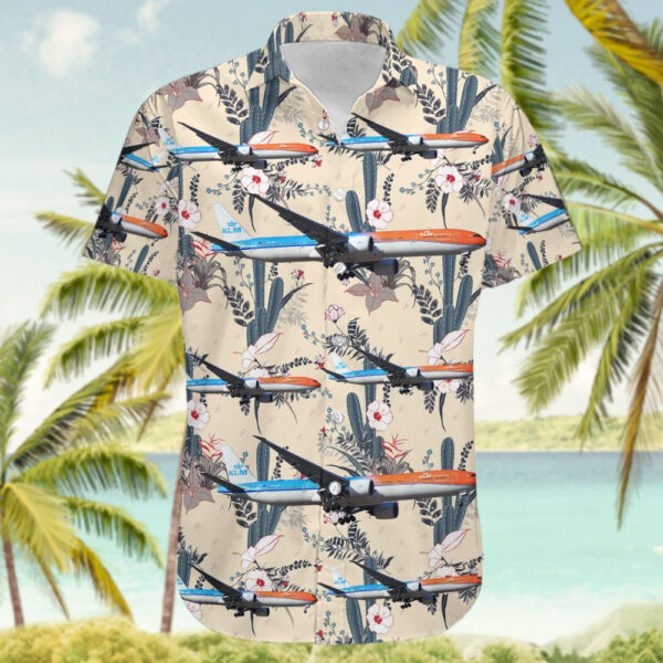 Boeing 777-306ER KLM Royal Dutch Airlines Hawaiian Shirt Boeing 777-306ER KLM Royal Dutch Airlines Hawaiian Shirt