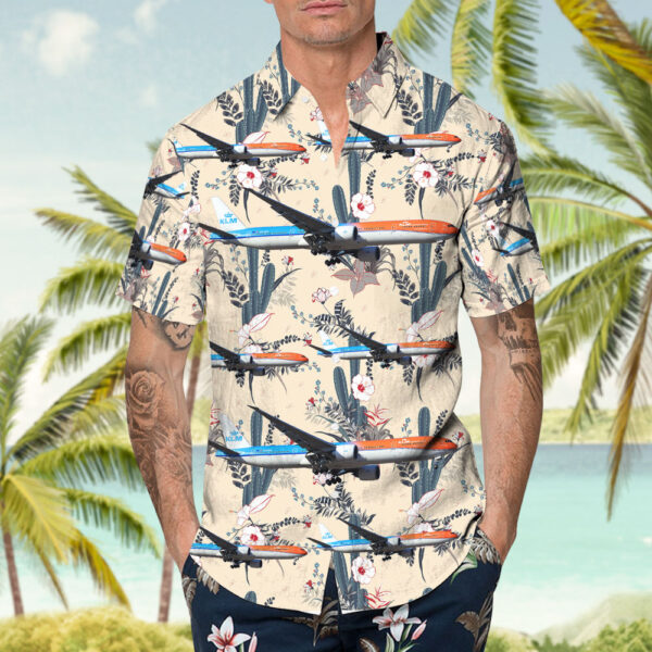Boeing 777-306ER KLM Royal Dutch Airlines Hawaiian Shirt Boeing 777-306ER KLM Royal Dutch Airlines Hawaiian Shirt