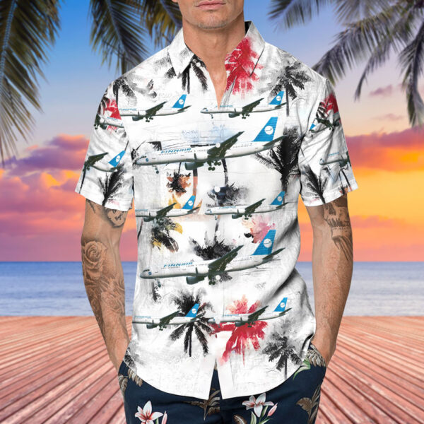 Boeing 757-2Q8 Finnair Hawaiian Shirt Boeing 757-2Q8 Finnair Hawaiian Shirt