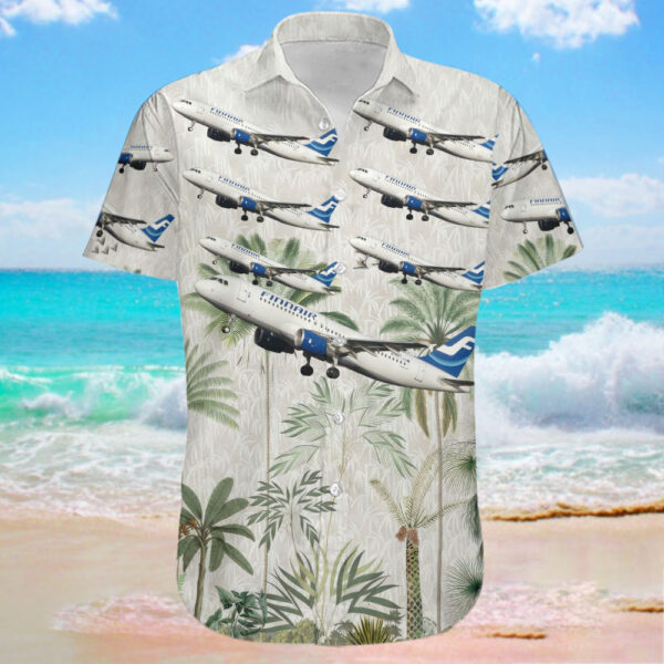 Airbus A320-214 Finnair Hawaiian Shirt Airbus A320-214 Finnair Hawaiian Shirt