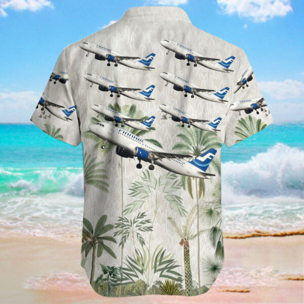Airbus A320-214 Finnair Hawaiian Shirt Airbus A320-214 Finnair Hawaiian Shirt