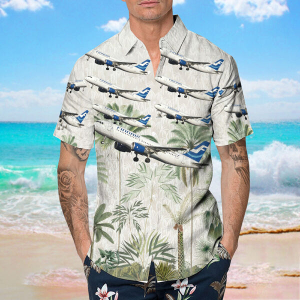 Airbus A320-214 Finnair Hawaiian Shirt Airbus A320-214 Finnair Hawaiian Shirt