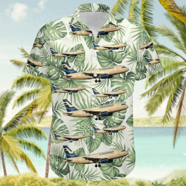 Airbus A319-112 Finnair Hawaiian Shirt Airbus A319-112 Finnair Hawaiian Shirt