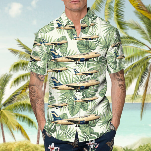 Airbus A319-112 Finnair Hawaiian Shirt Airbus A319-112 Finnair Hawaiian Shirt