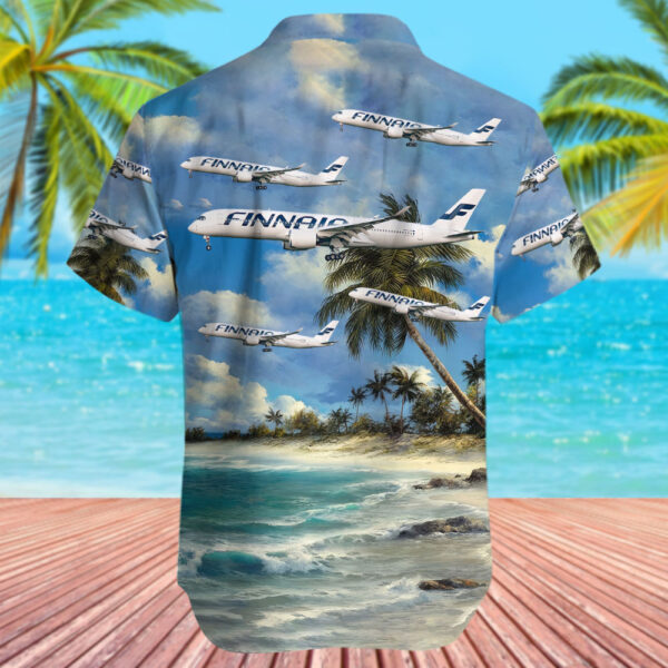 Airbus A350-941 Finnair Hawaiian Shirt Airbus A350-941 Finnair Hawaiian Shirt