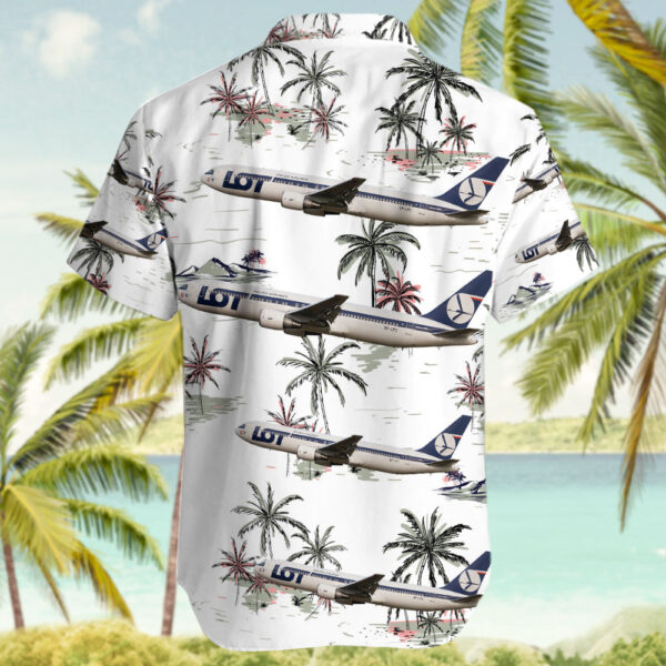 Boeing 767-35D(ER) LOT Polish Airlines Hawaiian Shirt Boeing 767-35D(ER) LOT Polish Airlines Hawaiian Shirt