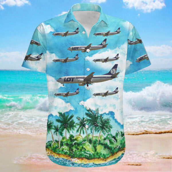 Boeing 737-45D LOT Polish Airlines Hawaiian Shirt Boeing 737-45D LOT Polish Airlines Hawaiian Shirt
