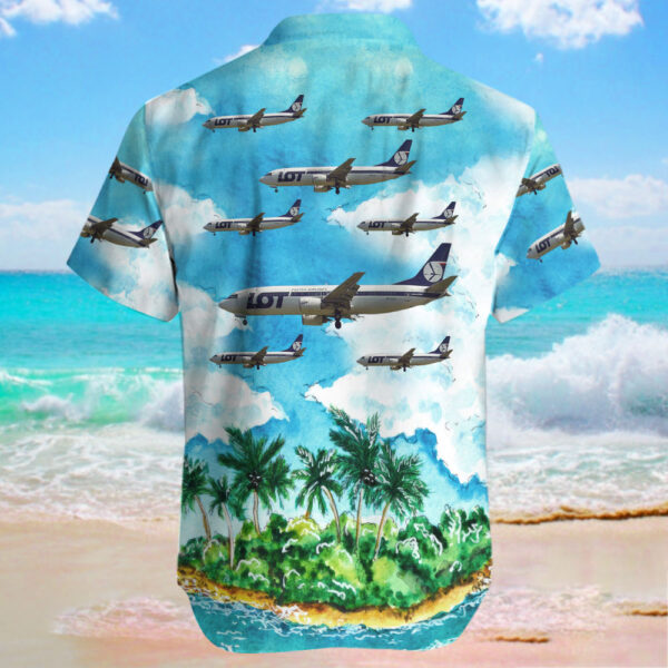 Boeing 737-45D LOT Polish Airlines Hawaiian Shirt Boeing 737-45D LOT Polish Airlines Hawaiian Shirt