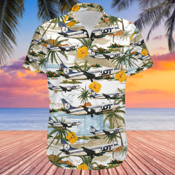 Boeing 737-55D LOT Polish Airlines Hawaiian Shirt Boeing 737-55D LOT Polish Airlines Hawaiian Shirt