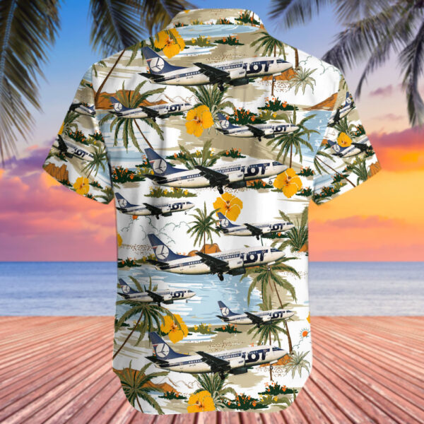 Boeing 737-55D LOT Polish Airlines Hawaiian Shirt Boeing 737-55D LOT Polish Airlines Hawaiian Shirt