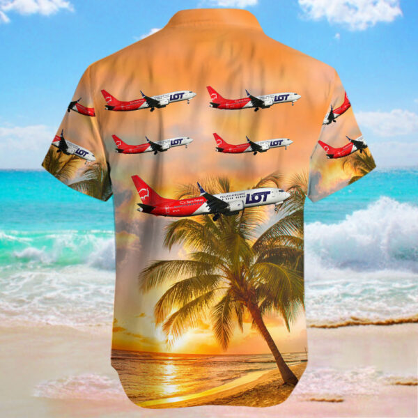 Boeing 737-8 MAX LOT Polish Airlines Hawaiian Shirt Boeing 737-8 MAX LOT Polish Airlines Hawaiian Shirt