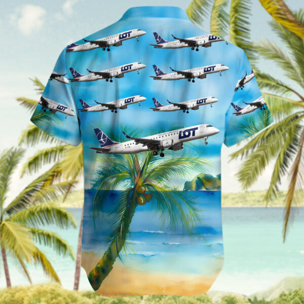 Embraer ERJ-190-100STD LOT Polish Airlines Hawaiian Shirt Embraer ERJ-190-100STD LOT Polish Airlines Hawaiian Shirt