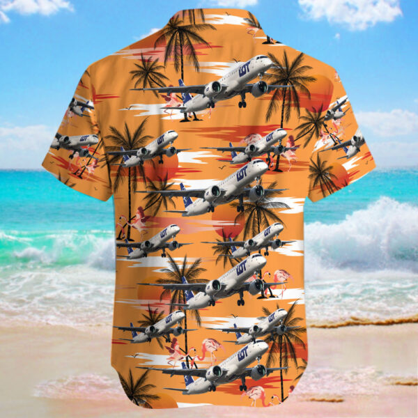 Embraer ERJ-190-400STD LOT Polish Airlines Hawaiian Shirt Embraer ERJ-190-400STD LOT Polish Airlines Hawaiian Shirt