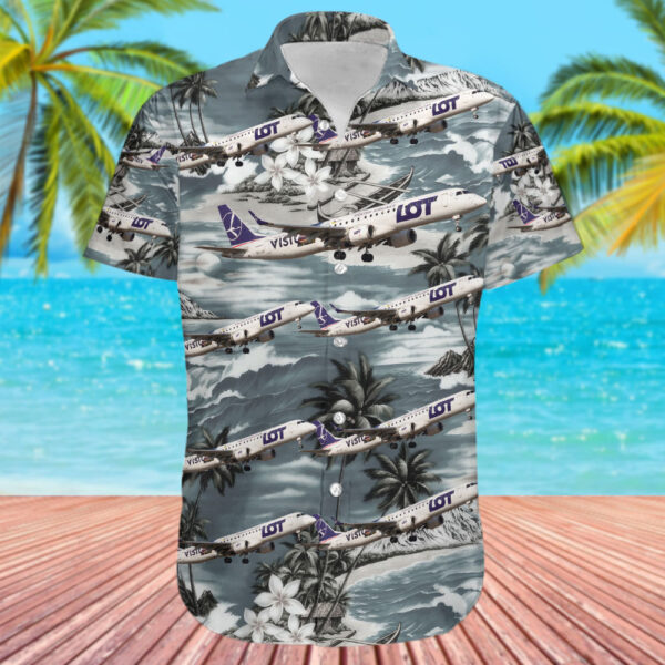 Embraer ERJ-190-200IGW LOT Polish Airlines Hawaiian Shirt Embraer ERJ-190-200IGW LOT Polish Airlines Hawaiian Shirt