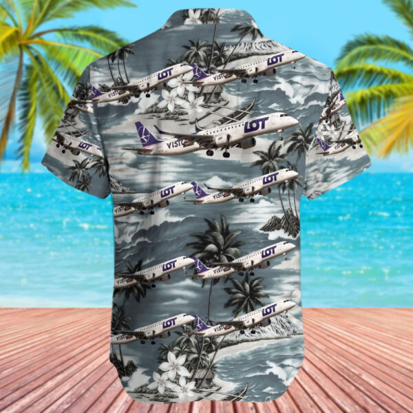 Embraer ERJ-190-200IGW LOT Polish Airlines Hawaiian Shirt Embraer ERJ-190-200IGW LOT Polish Airlines Hawaiian Shirt