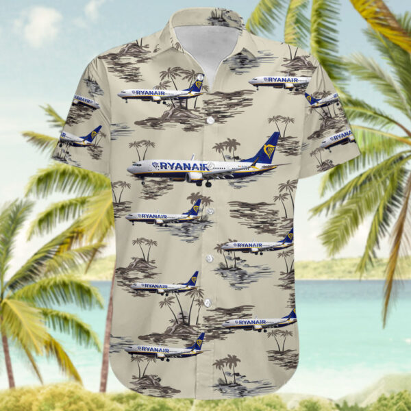 Boeing 737-8-200 MAX Ryanair Hawaiian Shirt Boeing 737-8-200 MAX Ryanair Hawaiian Shirt