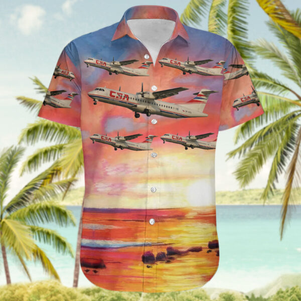 ATR 72-202 CSA Czech Airlines Hawaiian Shirt ATR 72-202 CSA Czech Airlines Hawaiian Shirt