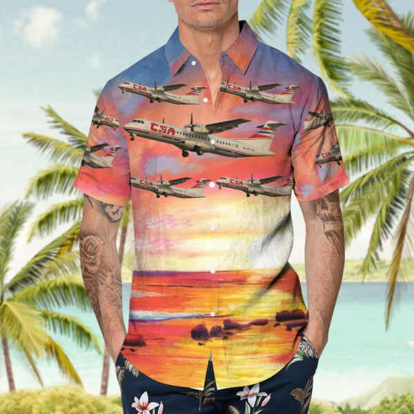 ATR 72-202 CSA Czech Airlines Hawaiian Shirt ATR 72-202 CSA Czech Airlines Hawaiian Shirt