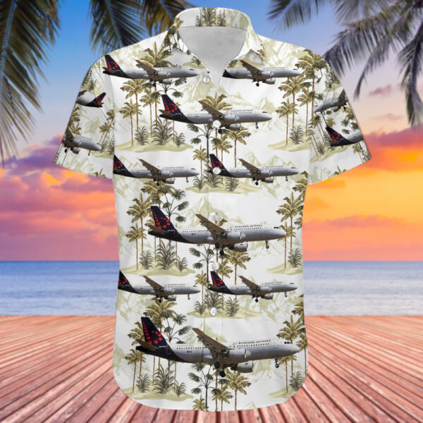 Airbus A320-214 Brussels Airlines Hawaiian Shirt Airbus A320-214 Brussels Airlines Hawaiian Shirt