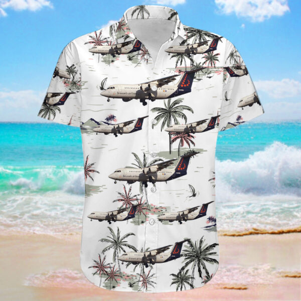 British Aerospace Avro RJ100 Brussels Airlines Hawaiian Shirt British Aerospace Avro RJ100 Brussels Airlines Hawaiian Shirt