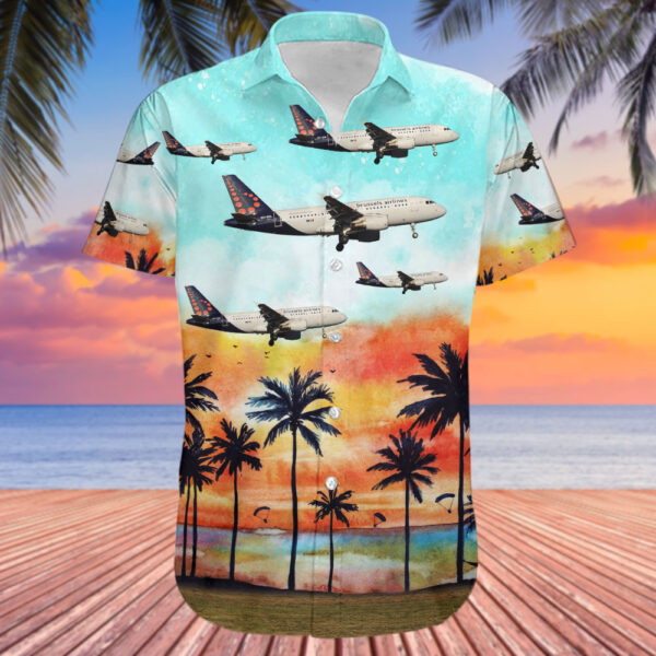 Airbus A319-111 Brussels Airlines Hawaiian Shirt Airbus A319-111 Brussels Airlines Hawaiian Shirt