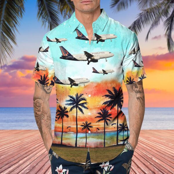 Airbus A319-111 Brussels Airlines Hawaiian Shirt Airbus A319-111 Brussels Airlines Hawaiian Shirt