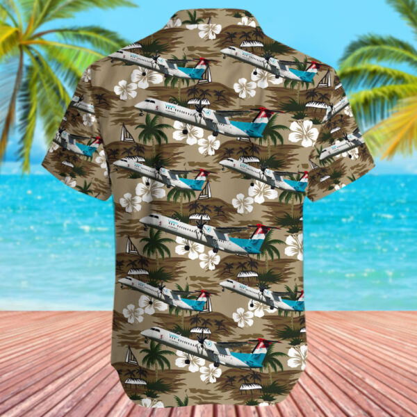 Bombardier Dash 8-Q402 Luxair Luxembourg Airlines Hawaiian Shirt Bombardier Dash 8-Q402 Luxair Luxembourg Airlines Hawaiian Shirt