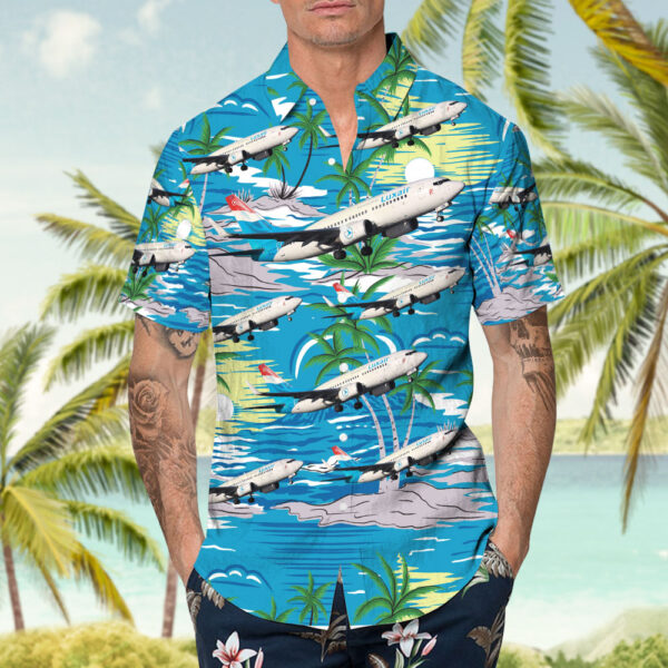Boeing 737-7C9 Luxair Luxembourg Airlines Hawaiian Shirt Boeing 737-7C9 Luxair Luxembourg Airlines Hawaiian Shirt
