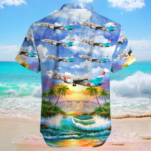 Boeing 737-8C9 Luxair Luxembourg Airlines Hawaiian Shirt Boeing 737-8C9 Luxair Luxembourg Airlines Hawaiian Shirt