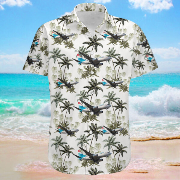 Boeing 737-7K2 Luxair Luxembourg Airlines Hawaiian Shirt Boeing 737-7K2 Luxair Luxembourg Airlines Hawaiian Shirt