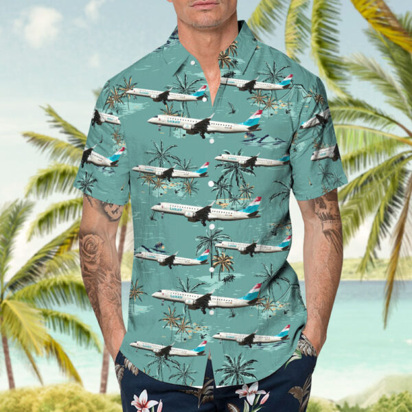 Embraer ERJ-190-100LR Luxair Luxembourg Airlines (German Airways) Hawaiian Shirt Embraer ERJ-190-100LR Luxair Luxembourg Airlines (German Airways) Hawaiian Shirt