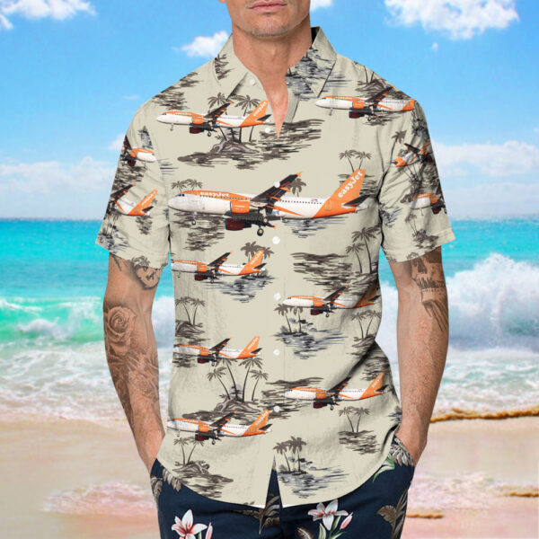 Airbus A320-214 easyJet Europe Hawaiian Shirt Airbus A320-214 easyJet Europe Hawaiian Shirt