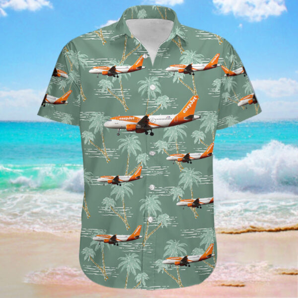 Airbus A319-111 easyJet Europe Hawaiian Shirt Airbus A319-111 easyJet Europe Hawaiian Shirt