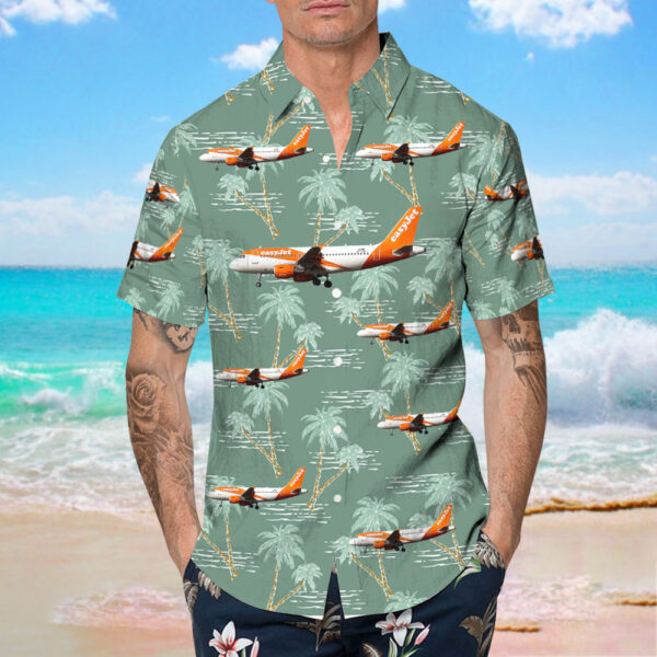 Airbus A319-111 easyJet Europe Hawaiian Shirt Airbus A319-111 easyJet Europe Hawaiian Shirt