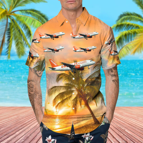 Airbus A319-111 easyJet Switzerland Hawaiian Shirt Airbus A319-111 easyJet Switzerland Hawaiian Shirt