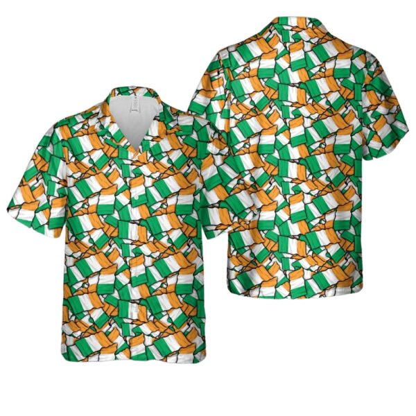 Ireland Flag Pattern Cheap Hawaiian Shirt Ireland Flag Pattern Cheap Hawaiian Shirt