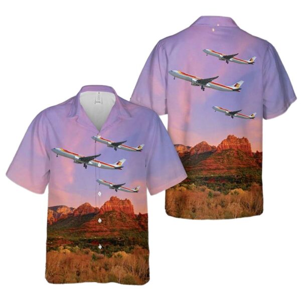 Spain Iberia A330-302 Old Livery Hawaiian Shirt Cheap Spain Iberia A330-302 Old Livery Hawaiian Shirt Cheap