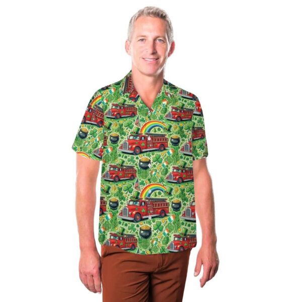 St Patricks Day Firetruck Cheap Hawaiian Shirt St Patricks Day Firetruck Cheap Hawaiian Shirt