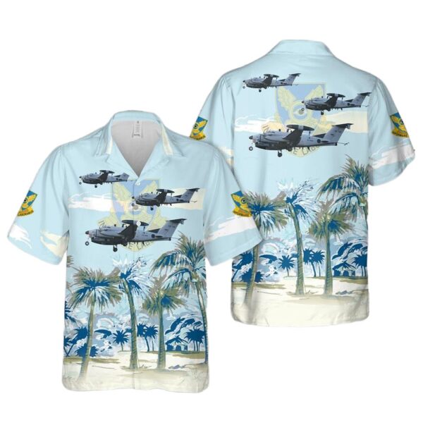 US Army 1st Military Intelligence Battalion (Aerial Exploitation) Flying Eye Battalion RC-12K Guardrail Hawaiian Shirt Cheap