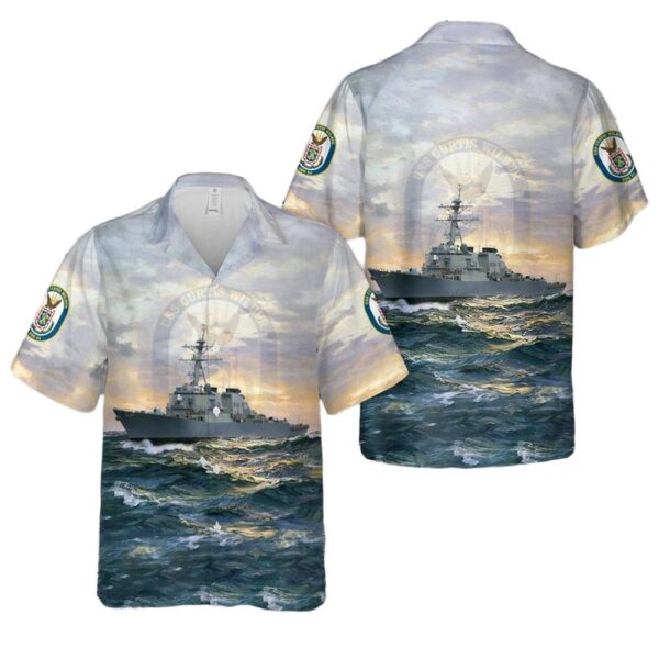 US Navy USS Curtis Wilbur (DDG-54) Aloha Hawaiian Shirt US Navy USS Curtis Wilbur (DDG-54) Aloha Hawaiian Shirt