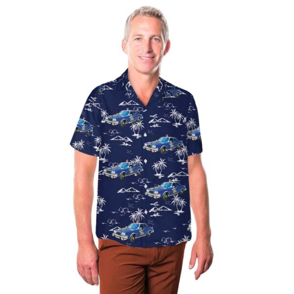 Michigan State Police Dodge Diplomat 1985 Button Up Hawaiian Shirt Michigan State Police Dodge Diplomat 1985 Button Up Hawaiian Shirt