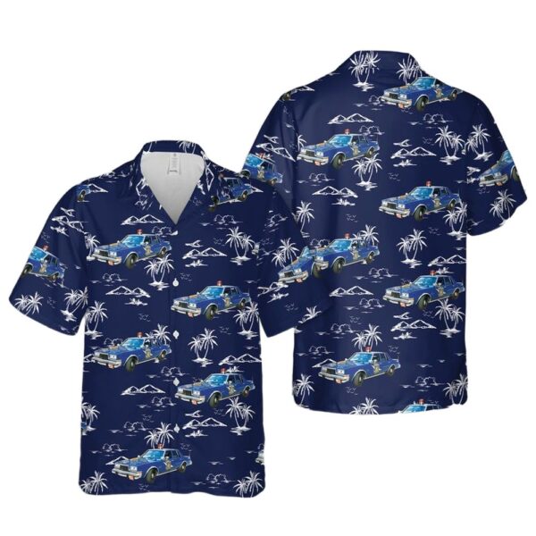 Michigan State Police Dodge Diplomat 1985 Button Up Hawaiian Shirt Michigan State Police Dodge Diplomat 1985 Button Up Hawaiian Shirt