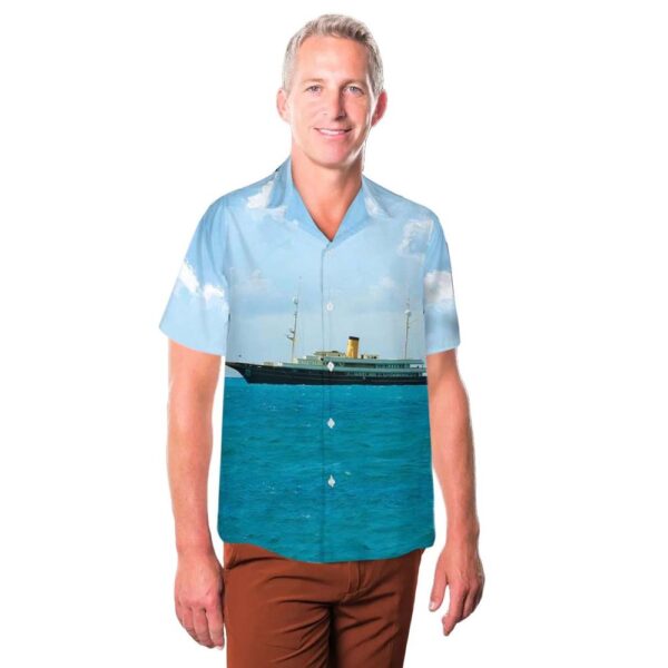 Motor Yacht Nero Hawaiian Shirt Man Motor Yacht Nero Hawaiian Shirt Man