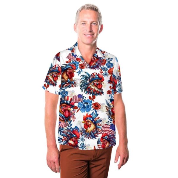 Patriotic Rooster 4th of July Hawaiian Shirt For Men And Women Patriotic Rooster 4th of July Hawaiian Shirt For Men And Women