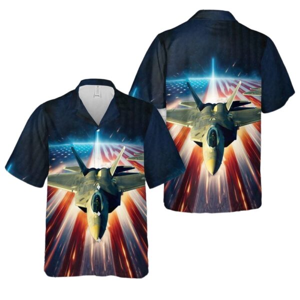 US Air Force F-22 Raptor Hawaiian Shirt Man US Air Force F-22 Raptor Hawaiian Shirt Man