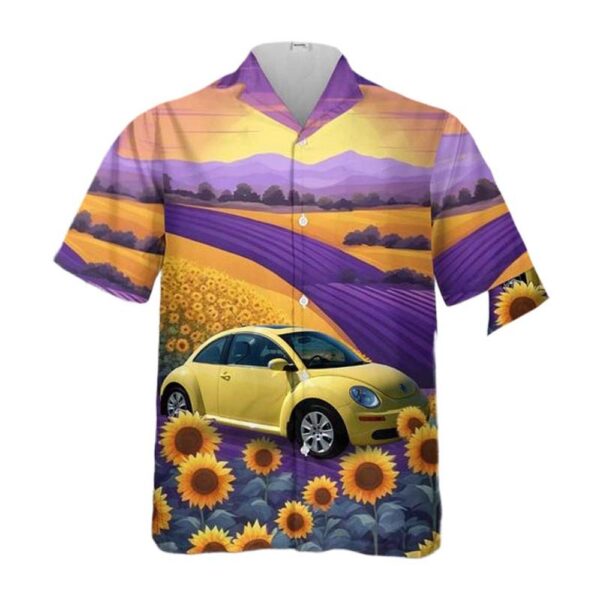 2010 Sunflower Yellow VW Beetle Hawaiian Shirt Cheap